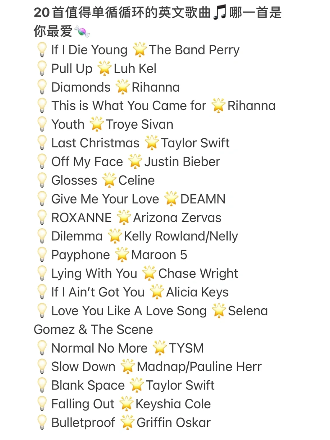 20首值得单曲循环的英文歌🎵你听过几首❓