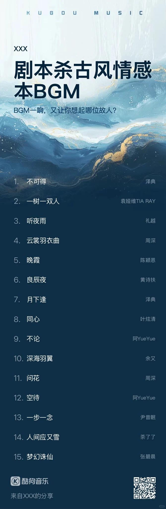 超全古风情感本BGM歌单分享