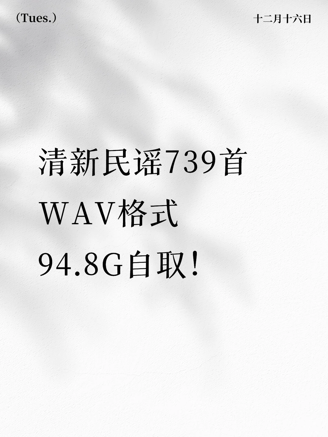 清新民谣无损合集！无损音乐！车载u盘
