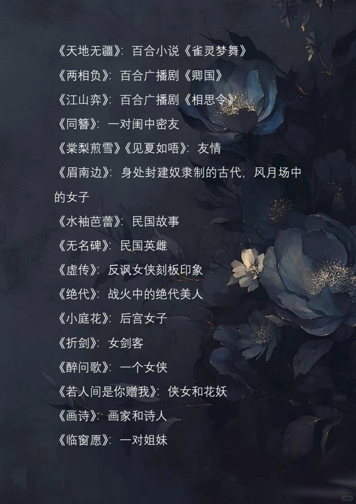 古风歌单(女性形象)