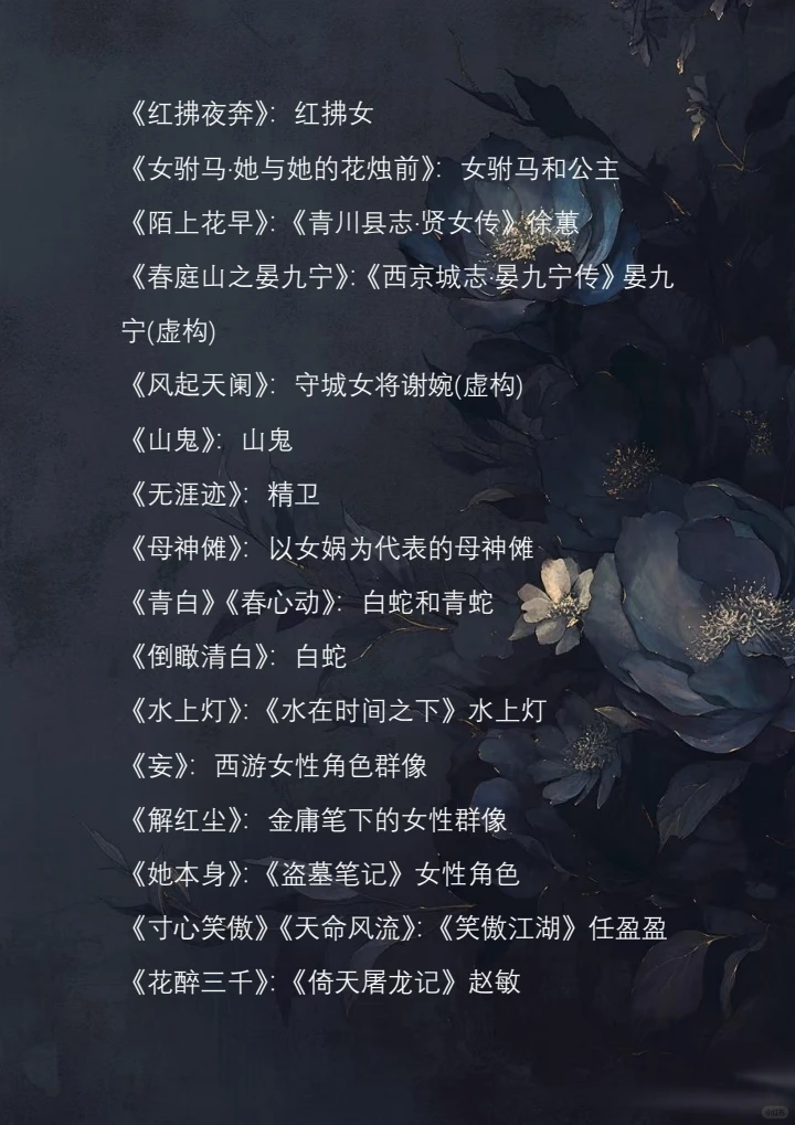 古风歌单(女性形象)