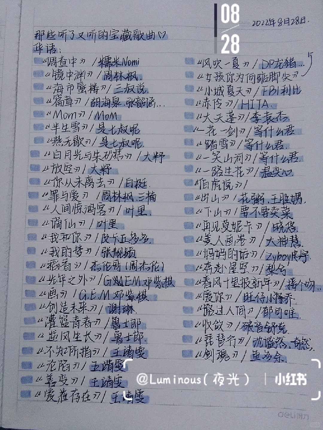 那些听了又听的宝藏歌曲(华语篇)