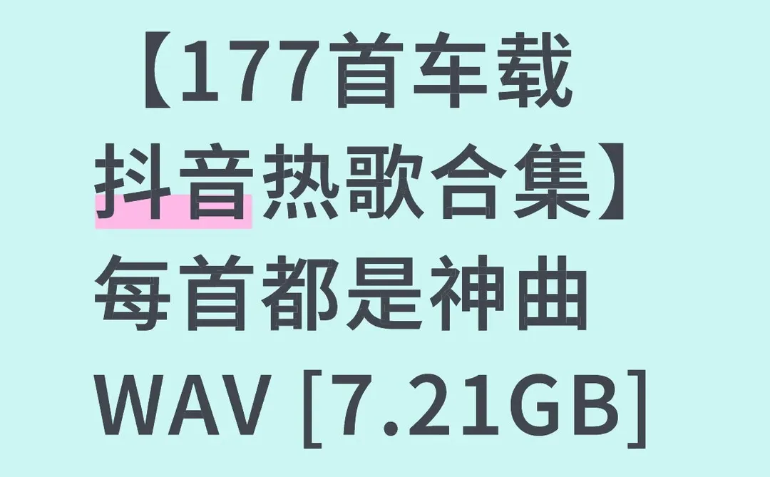 177首车载抖音热歌合集
