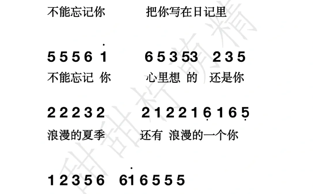 经典老歌🔥《粉红色的回忆》简谱