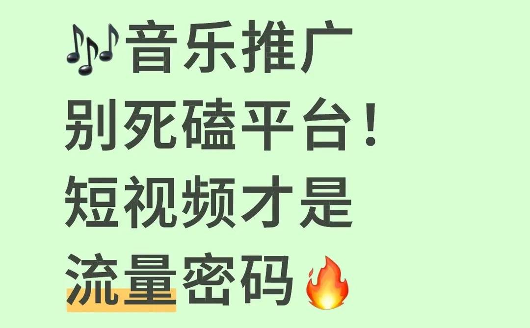 🎶音乐推广别死磕平台！短视频才是流量密