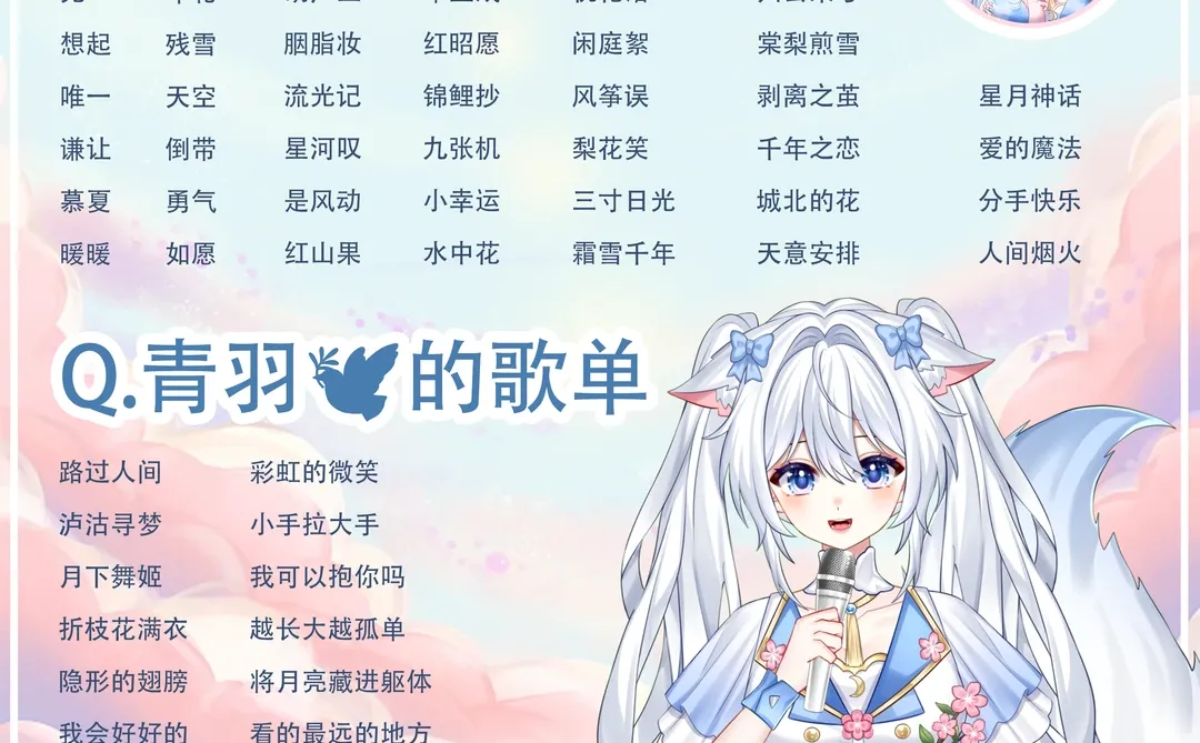 我们青羽的歌单来了！🎧