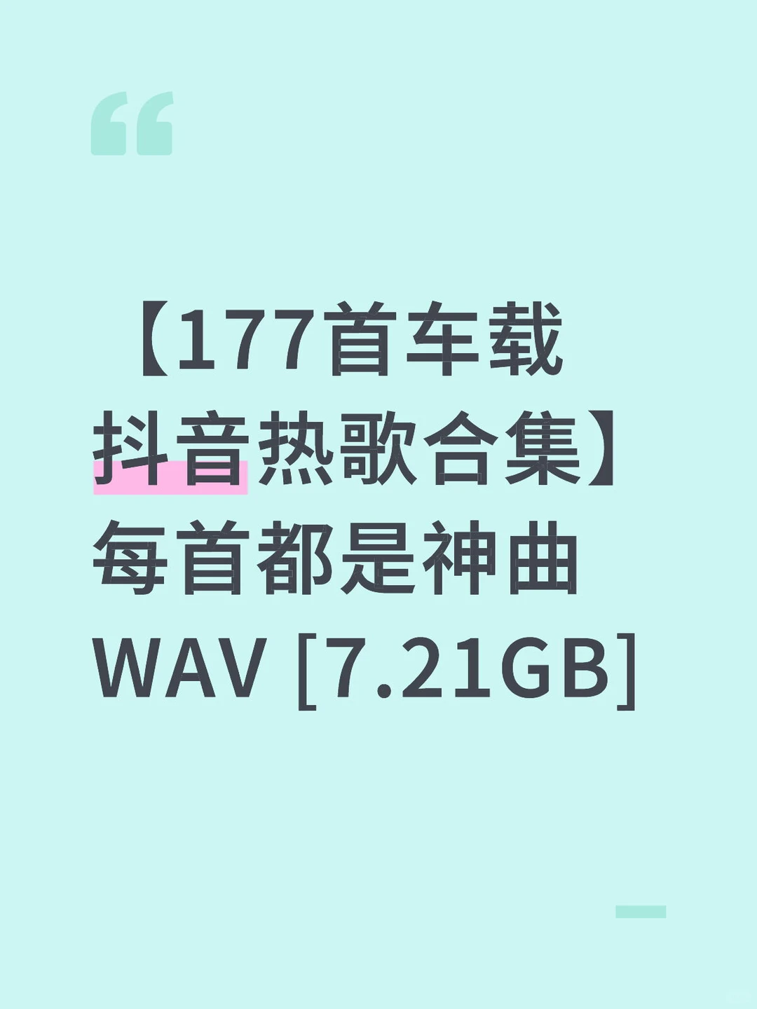 177首车载抖音热歌合集