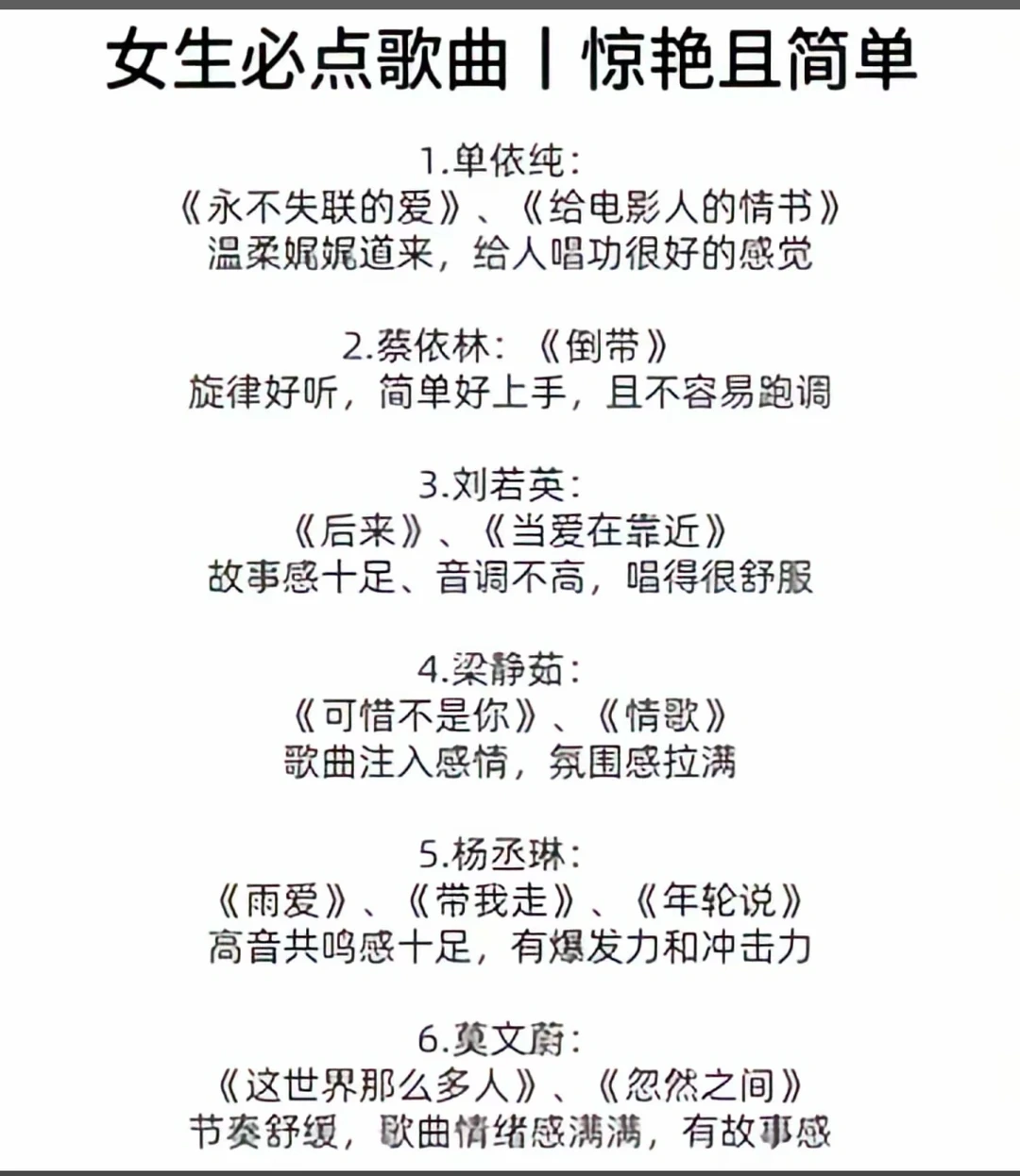 KTV必点歌单00后