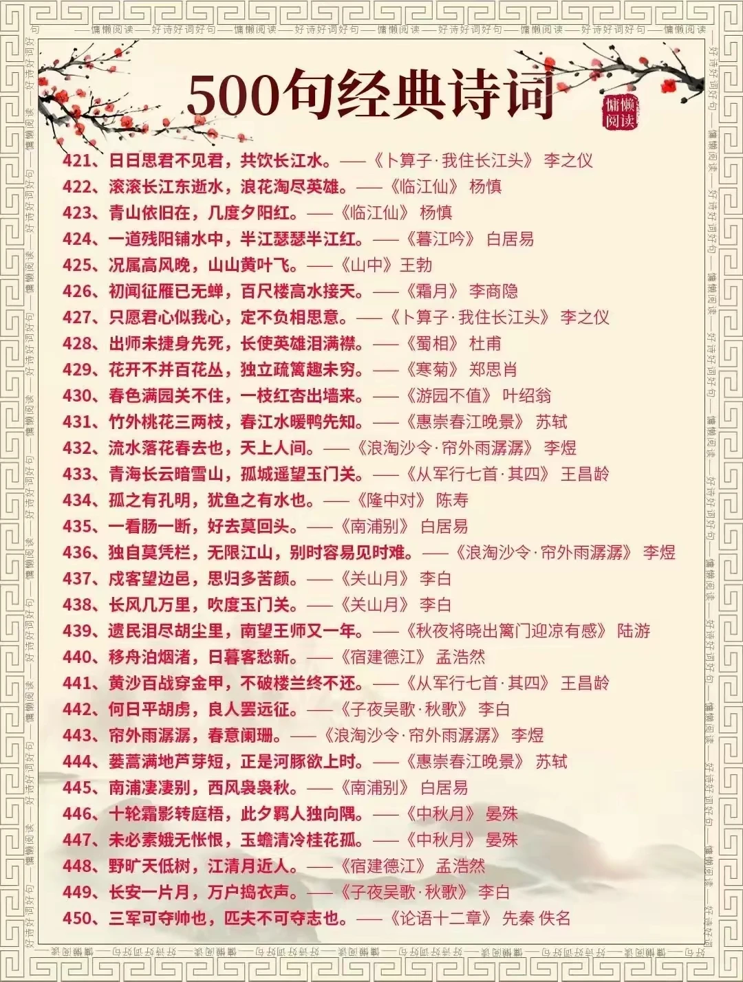 中国500句经典诗句你都认识吗?