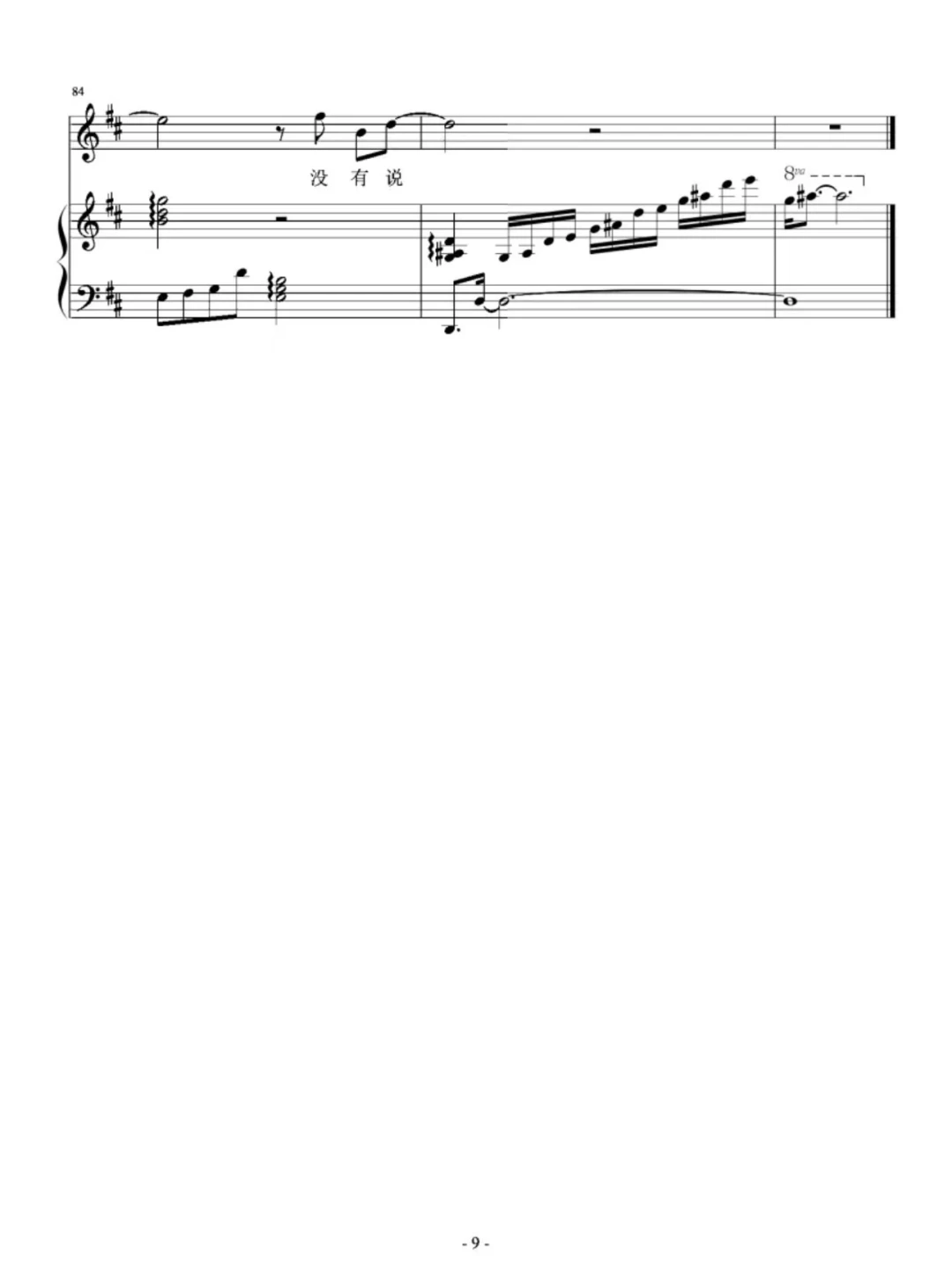 《我怀念的》孙燕姿简谱和五线谱