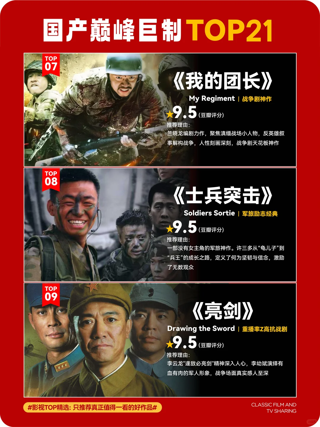 剧荒终结者!国产剧巅峰TOP21🏆此生必看