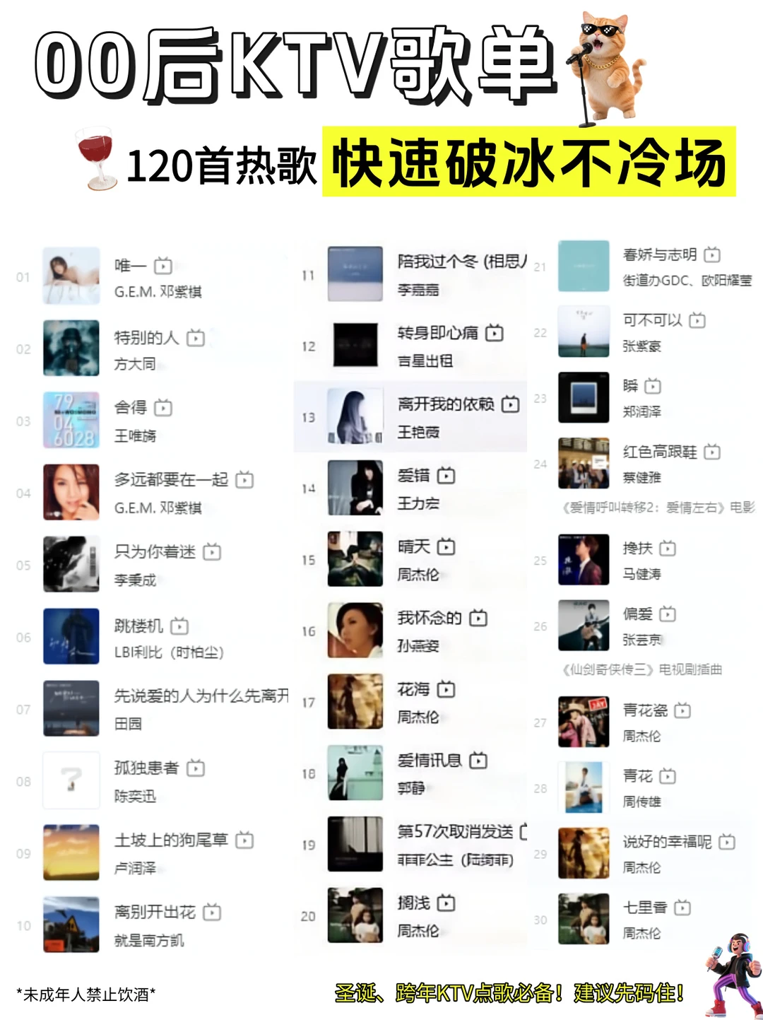 120首ktv必唱的歌曲！朋友们都抢着唱🥰