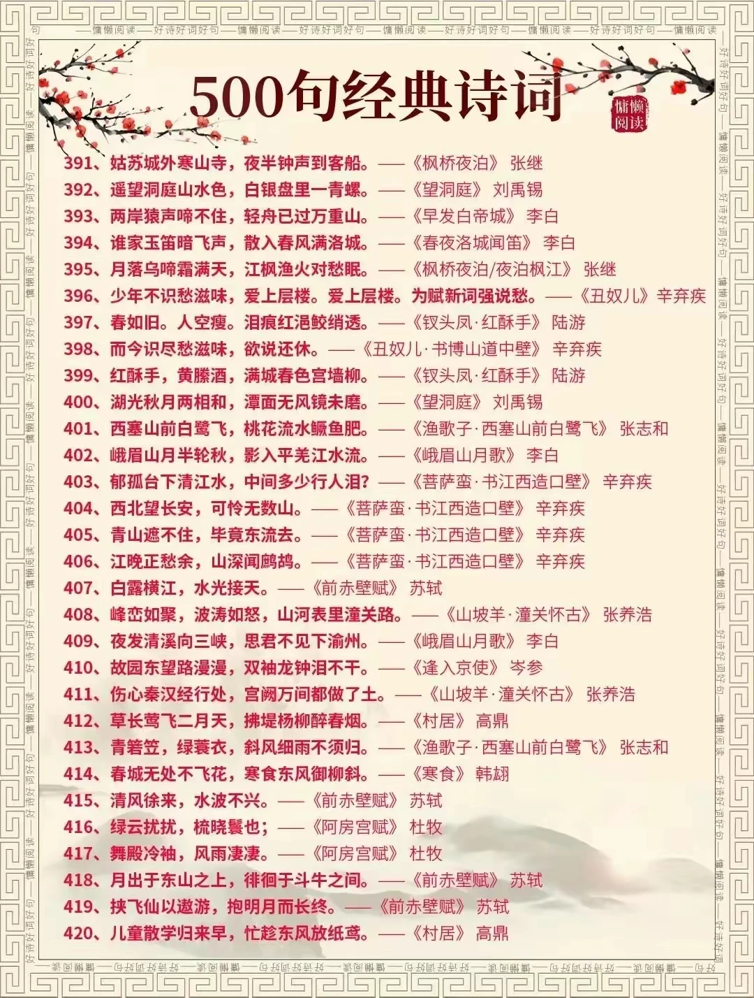 中国500句经典诗句你都认识吗?