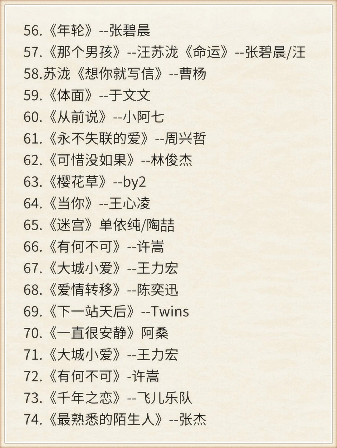 赶紧码住💥爆火华语 ktv 必唱歌单