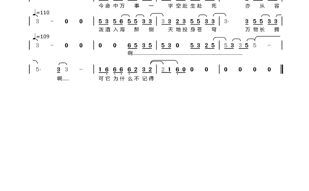 精卫（戏腔版）-颗狼星许篮心演唱-简谱图片