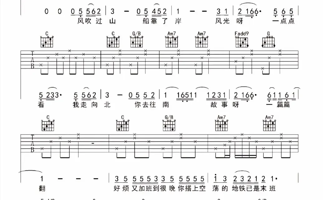 六月抖音10首热门歌曲吉他谱（一）