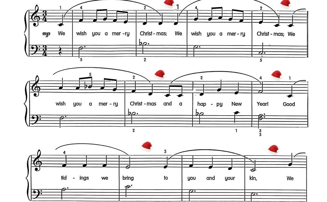 圣诞歌曲，五线谱