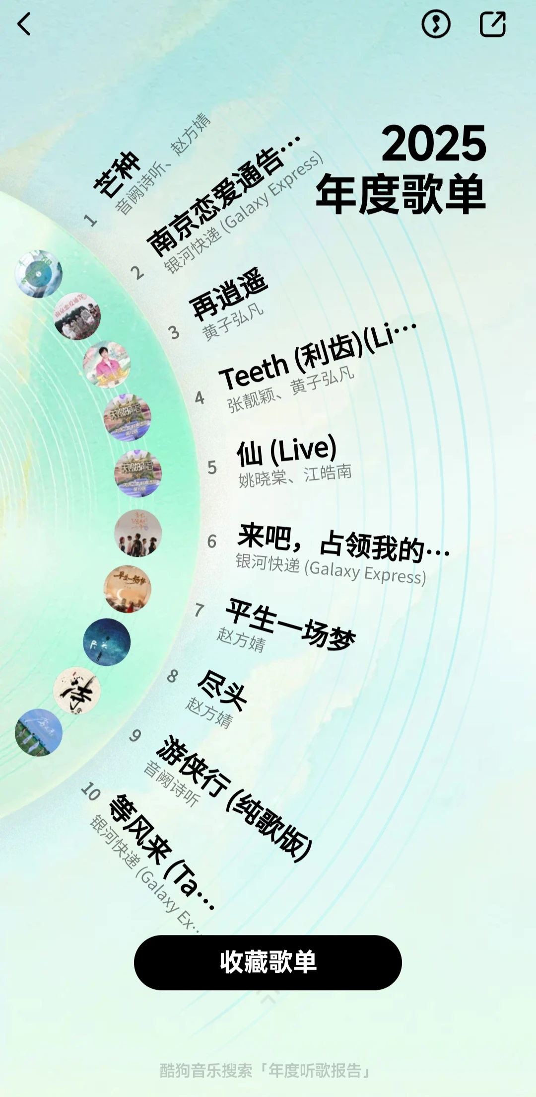 可以看看你的年度歌曲榜单吗