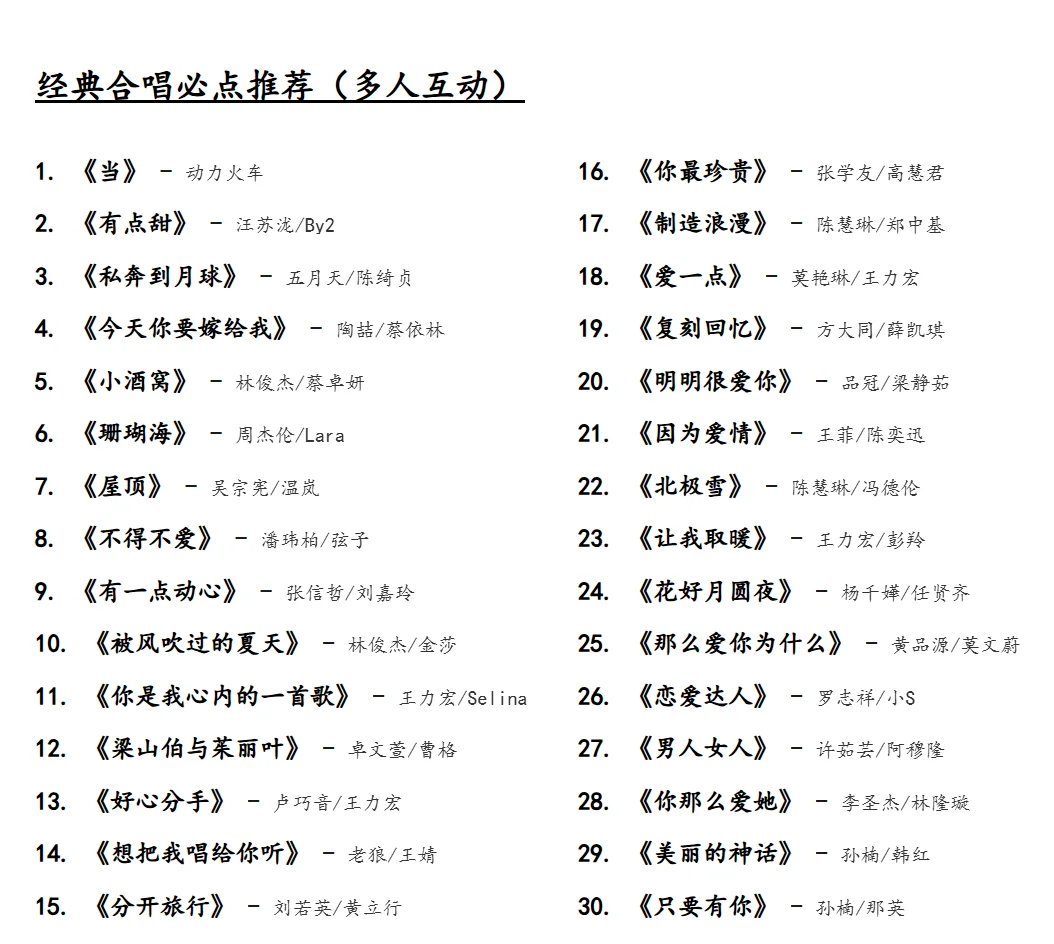 90后专属歌单加长版！KTV必点150首！