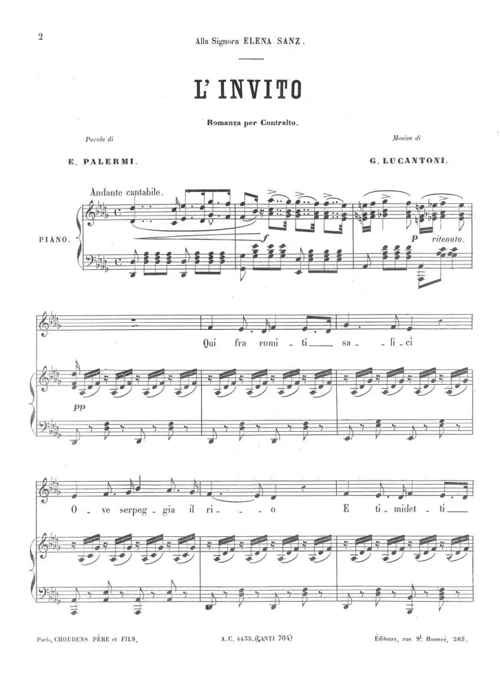 艺术歌曲 — L'invito 正谱