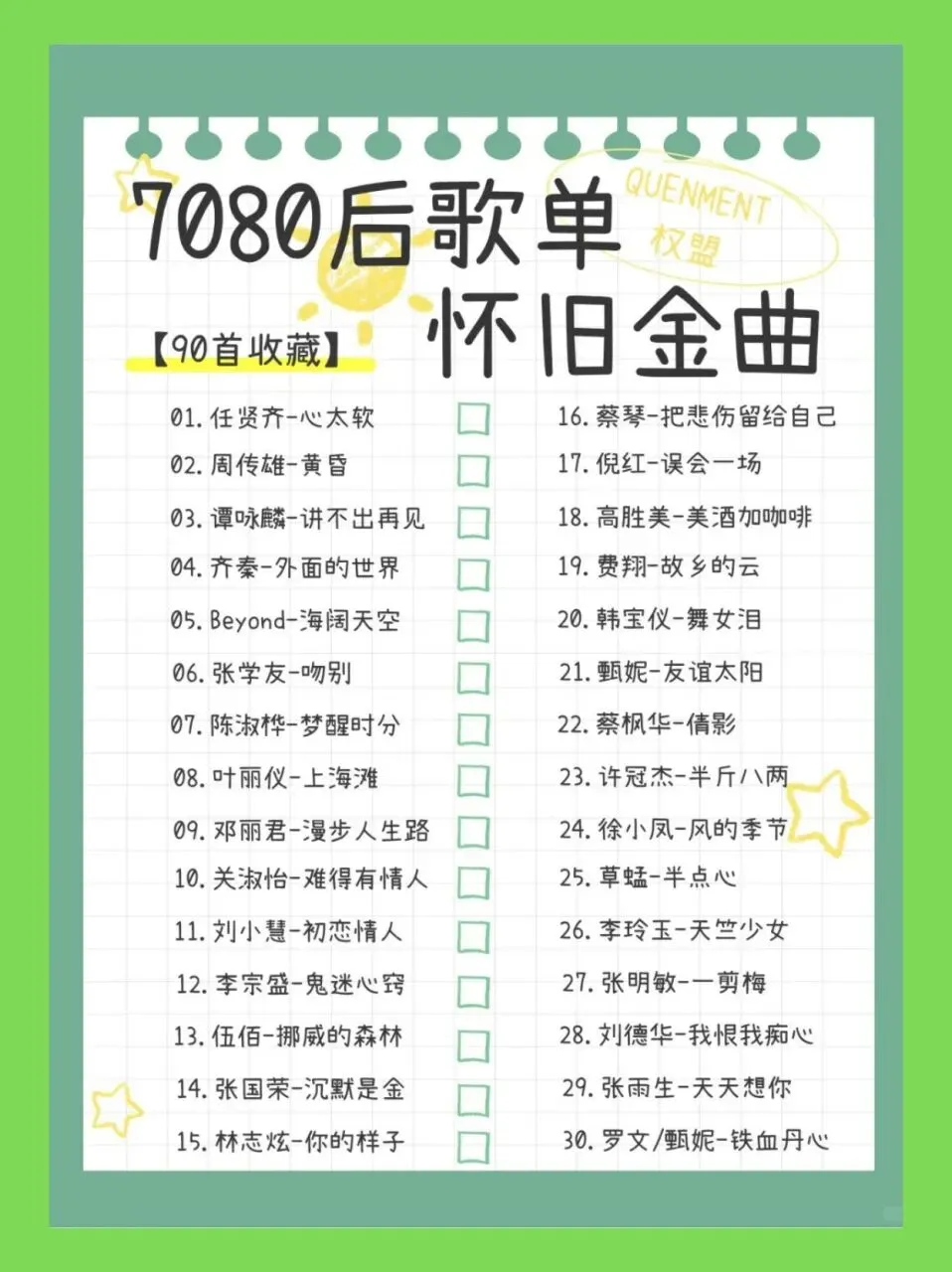 80 后的经典歌曲你还记得哪些!