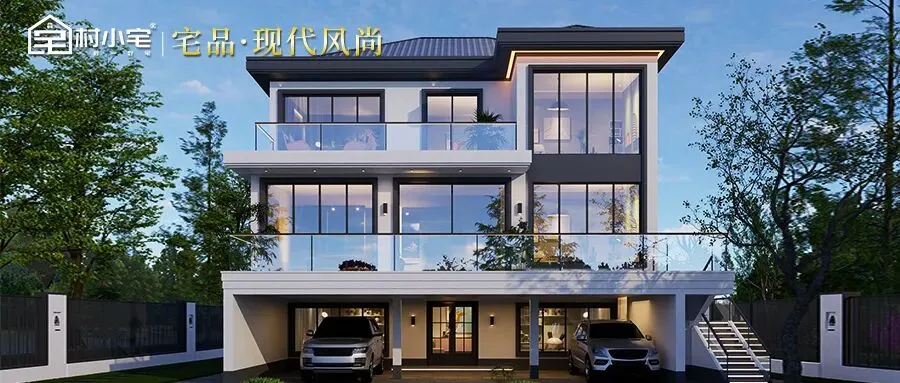 露台观景 + K 歌自由 + 双车库|在乡村住上这样的三层别墅,太爽了