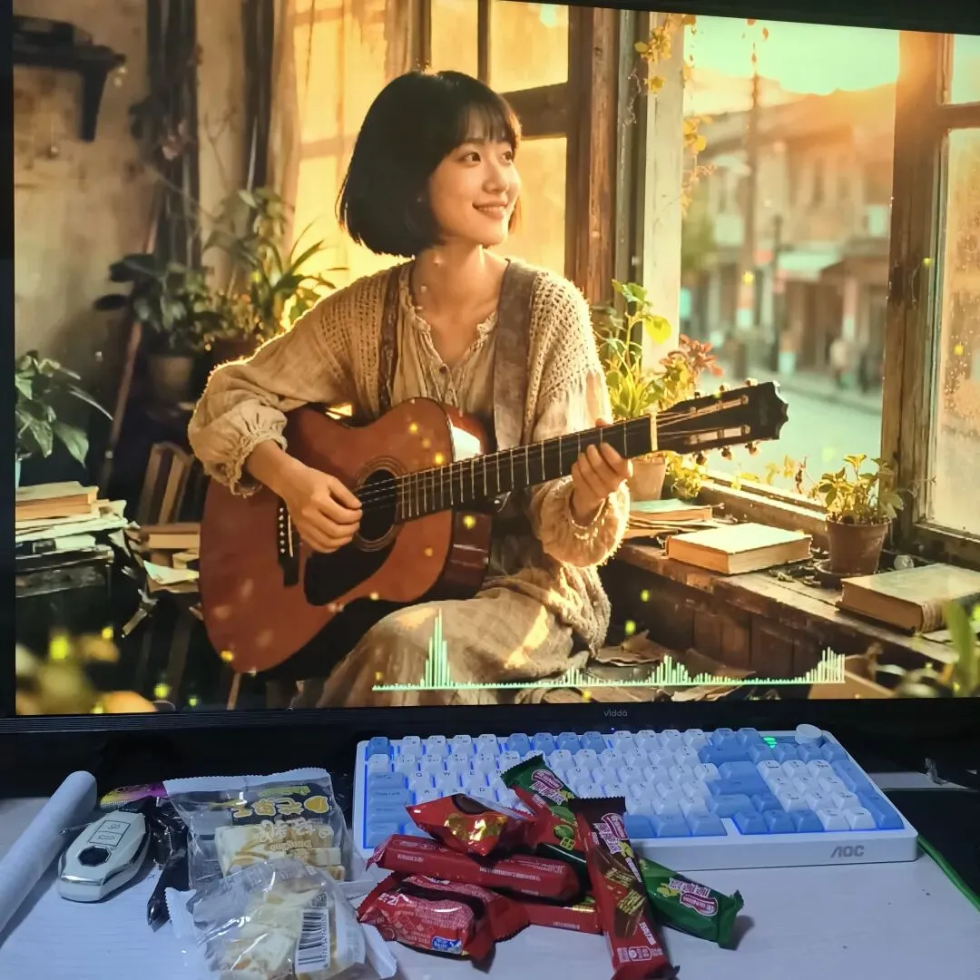 屋外下着雨,听听民谣小歌曲