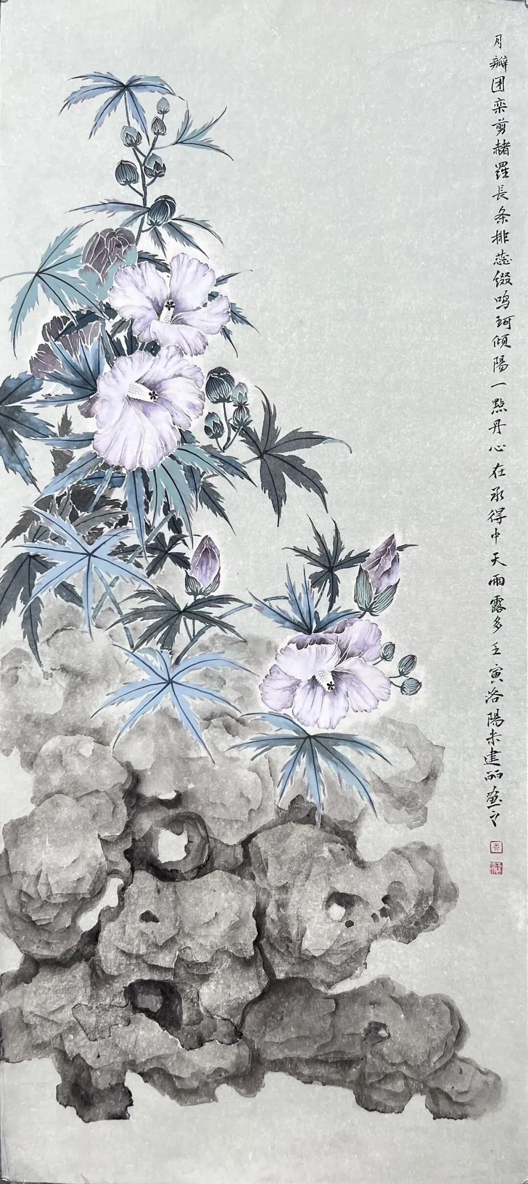 岁月如歌 太湖石系列作品之蜀葵