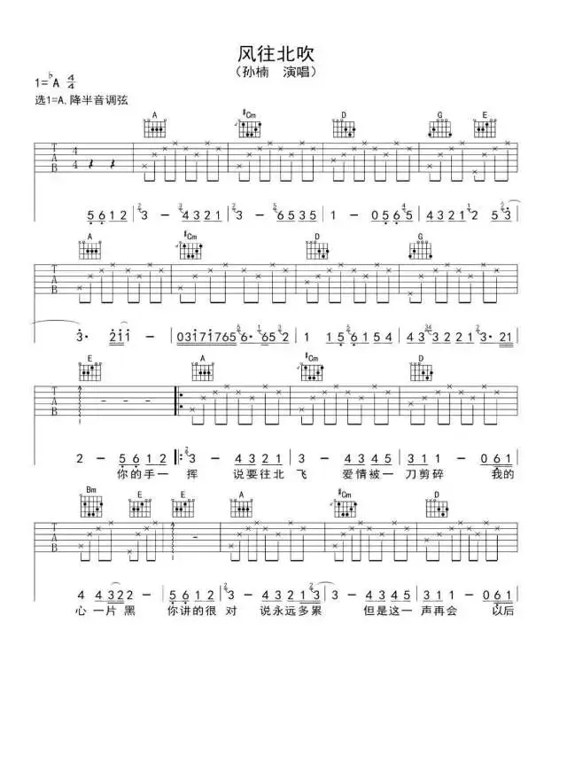 3首经典老歌弹唱吉他谱:《风往北吹》、《因为爱所以爱》、《老男孩》简单易弹!