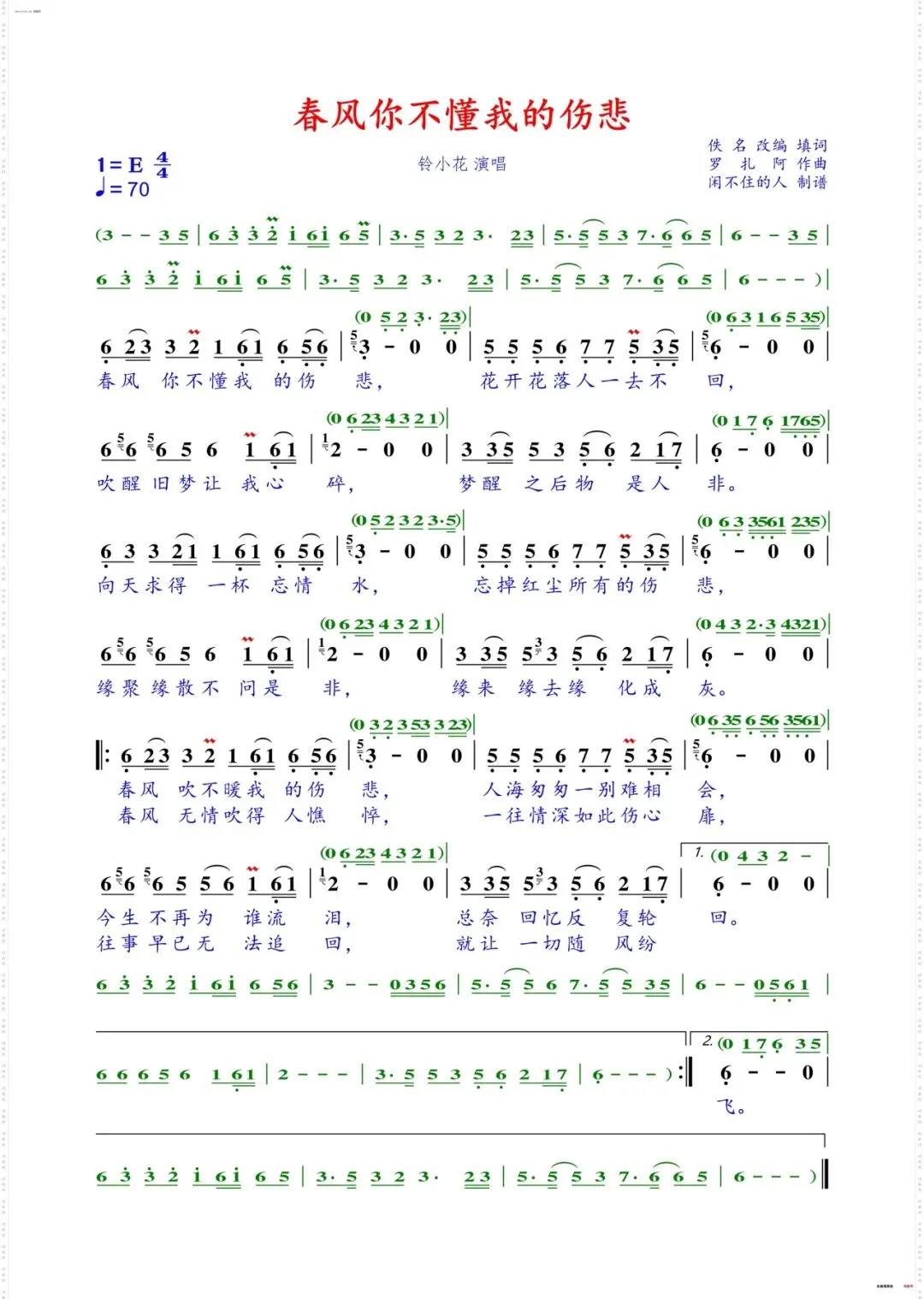 歌曲《春风你不懂我的伤悲》歌词及赏析