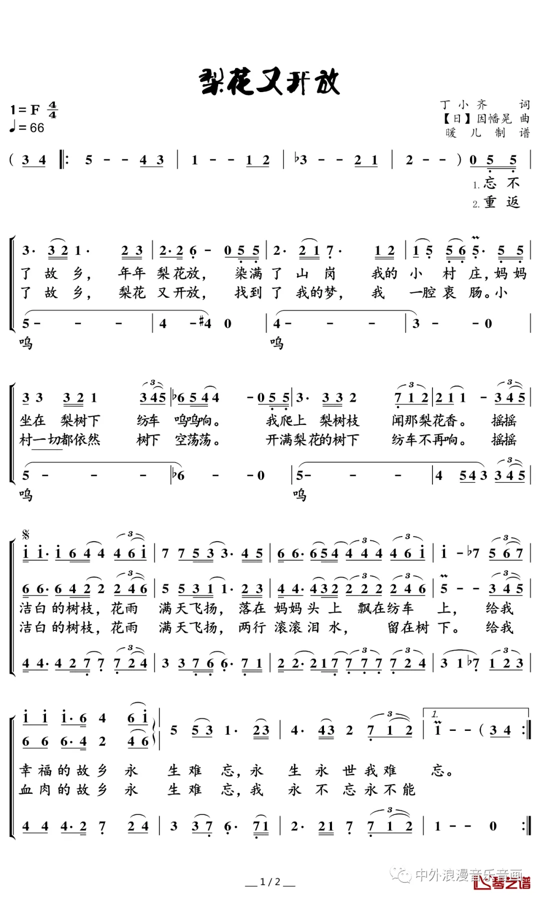 优雅深情的思乡怀旧歌曲《梨花又开放》