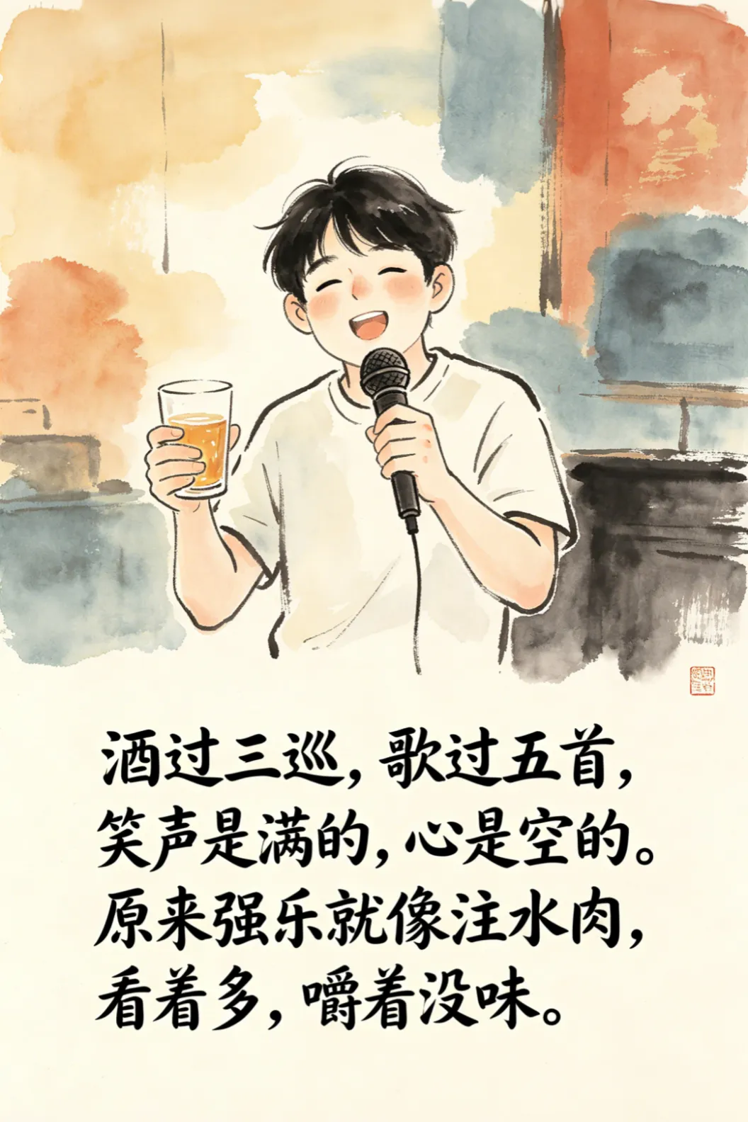 对酒当歌,强乐还无味