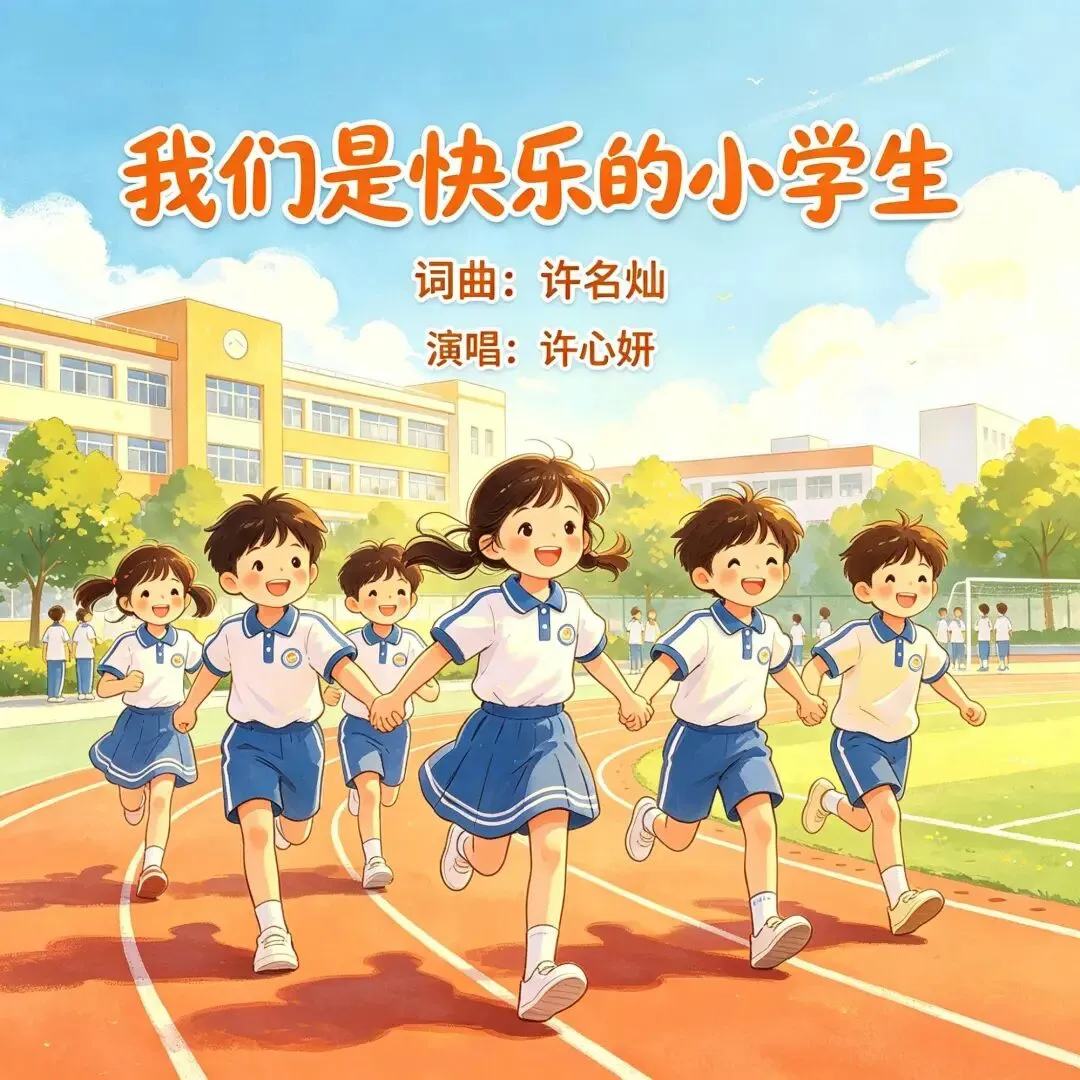 记录一下!许心妍第一首原创歌曲《我们是快乐的小学生》上线了