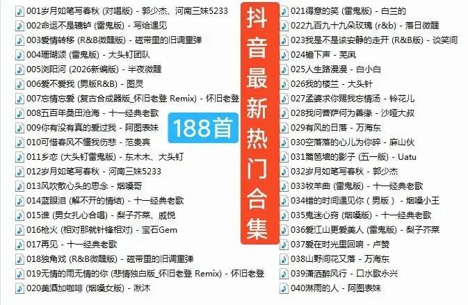 抖音最新热门歌曲合集