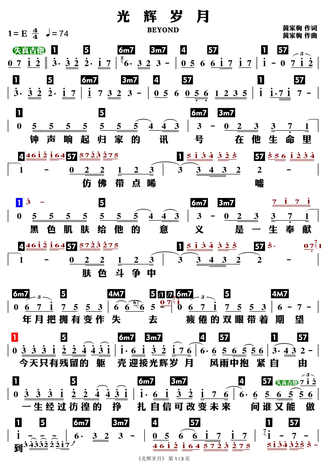 Beyond经典歌曲《光辉岁月》原声功能谱分享,在逆境中看到希望