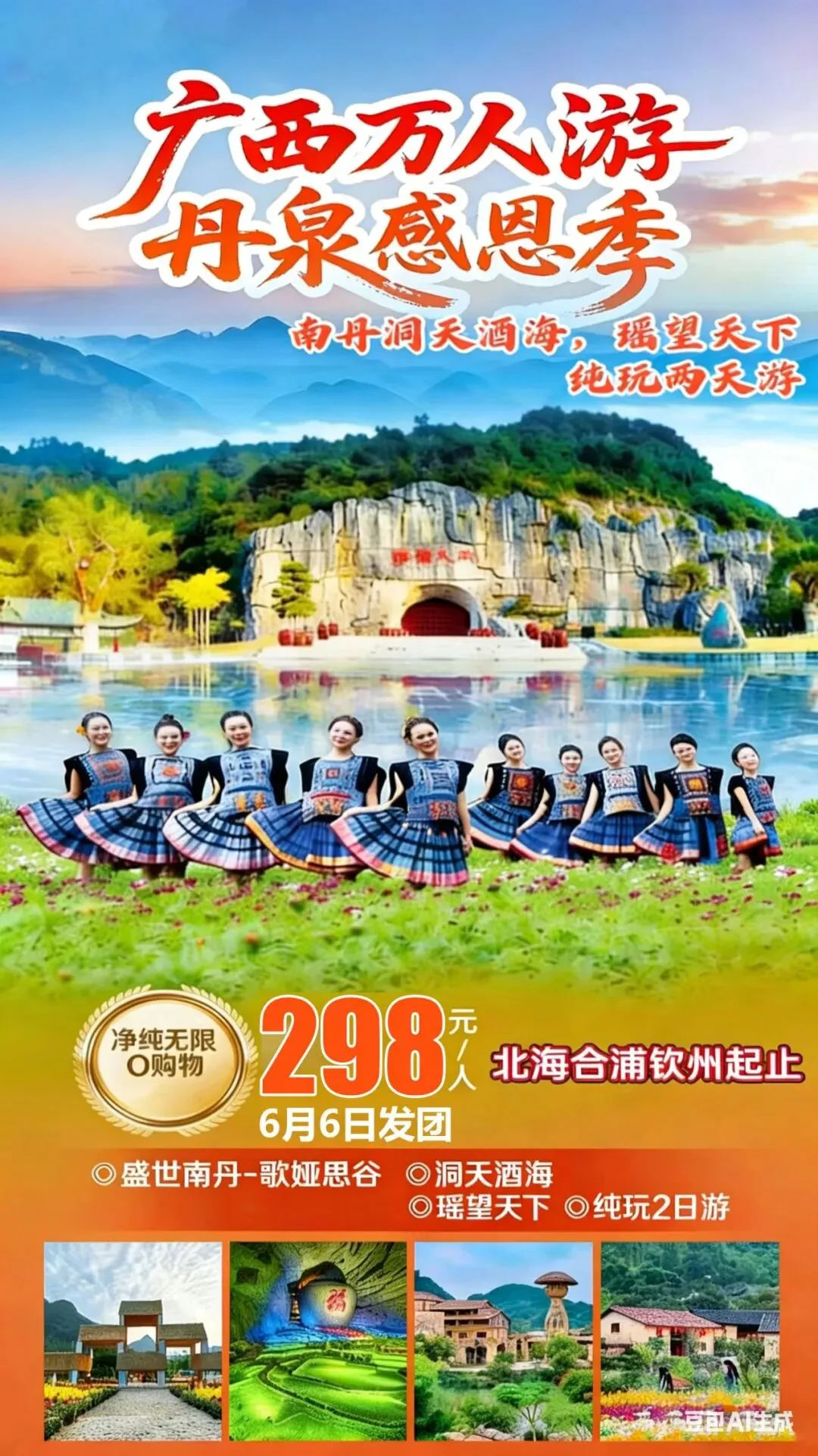南丹歌娅思谷,遥望天下,洞天盛镜,洞天酒海、 纯玩2日游