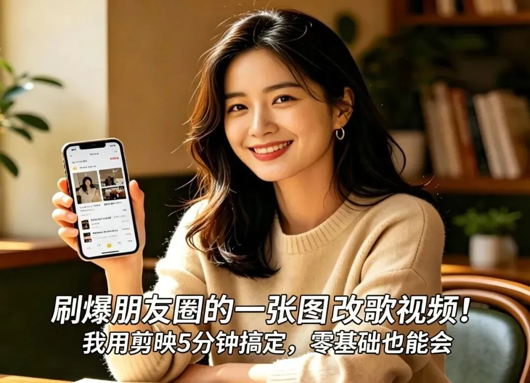 刷爆朋友圈的一张图改歌视频!我用剪映5分钟搞定,零基础也能会