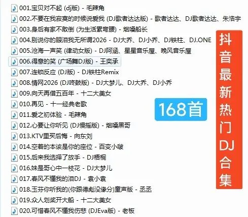 抖音热门歌曲dj合集