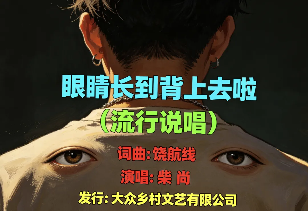 全新原创说唱歌曲:《眼睛长到背上去啦》词曲:饶航线 演唱:柴尚 发行:大众乡村文艺有限公司
