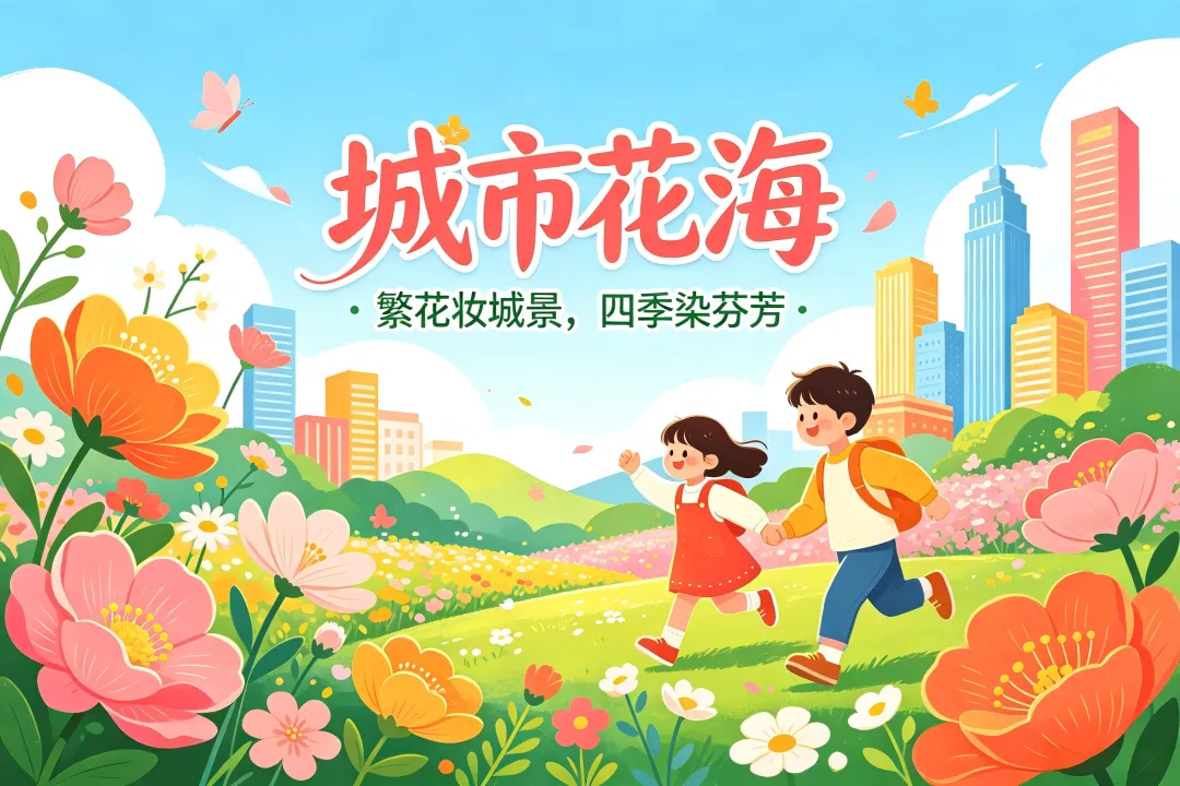 《童一首歌》专栏(二十三)城市花海|繁花妆城景,四季染芬芳