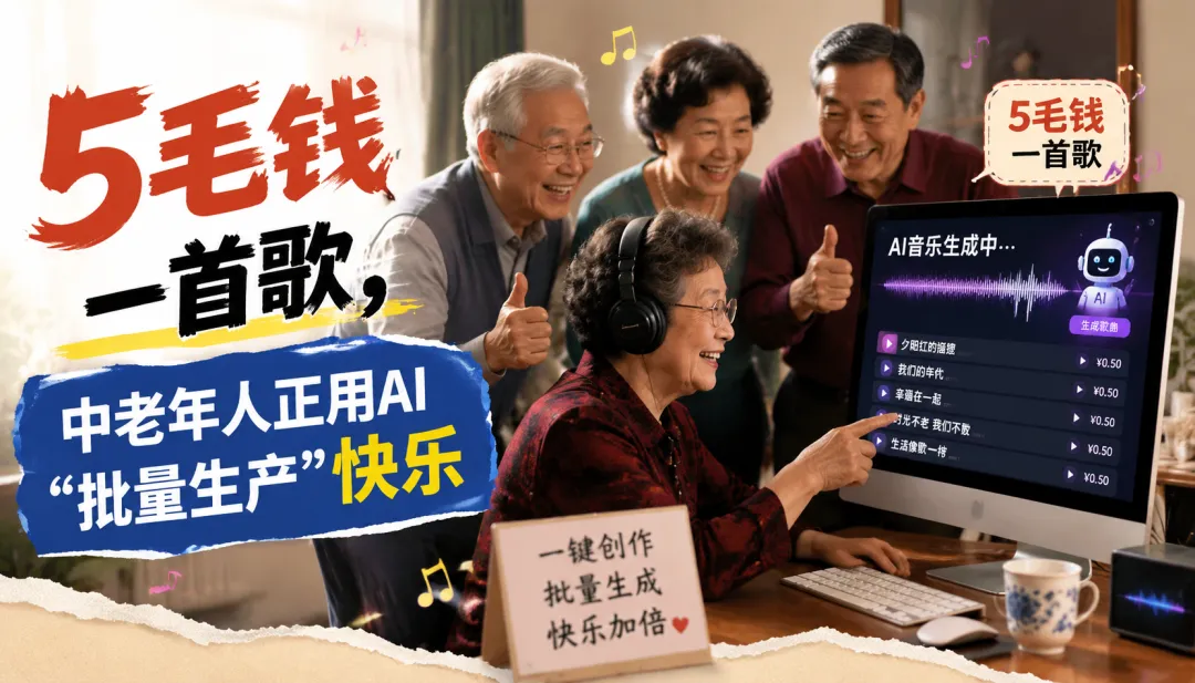 5毛钱一首歌,中老年人正用AI“批量生产”快乐