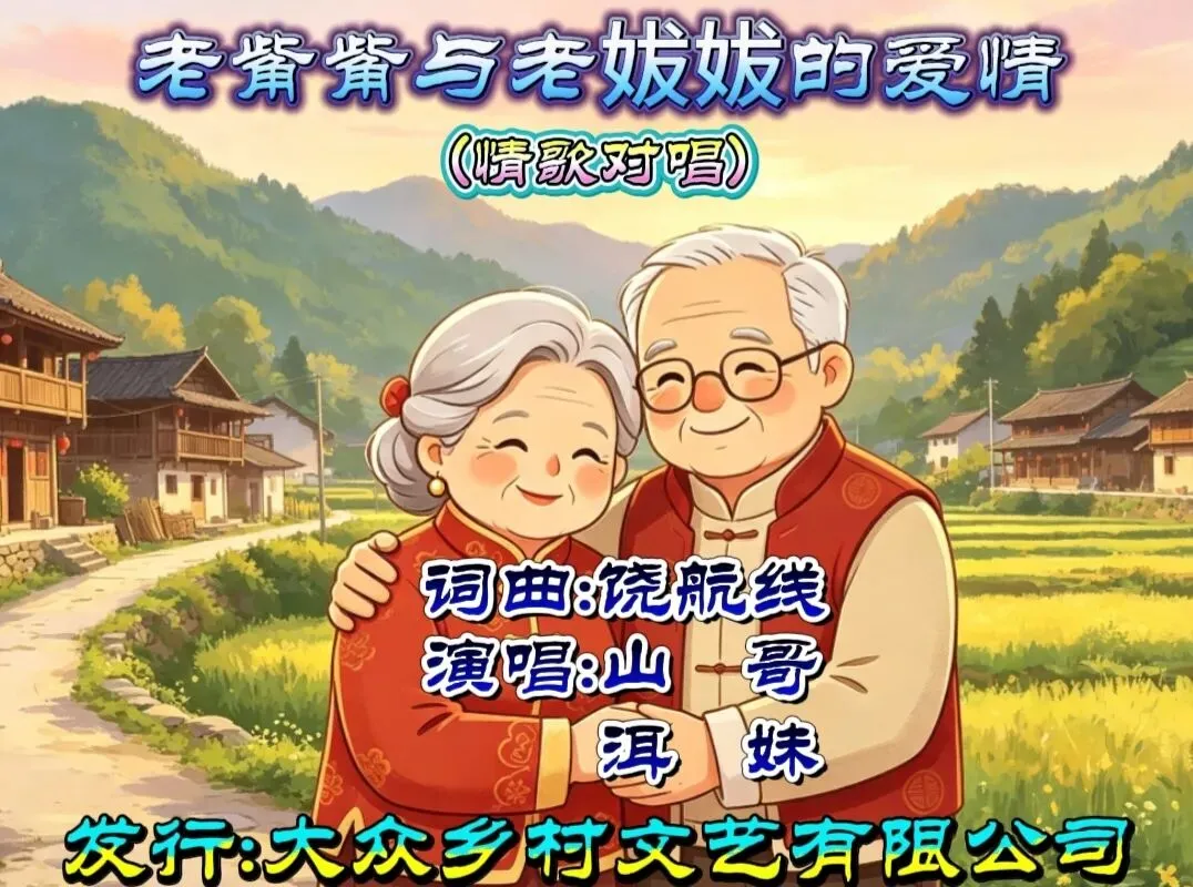 最新原创情歌对唱歌曲:《老觜觜与老妭妭的爱情》词曲:饶航线 演唱:山哥 洱妹 发行:大众乡村文艺有限公司