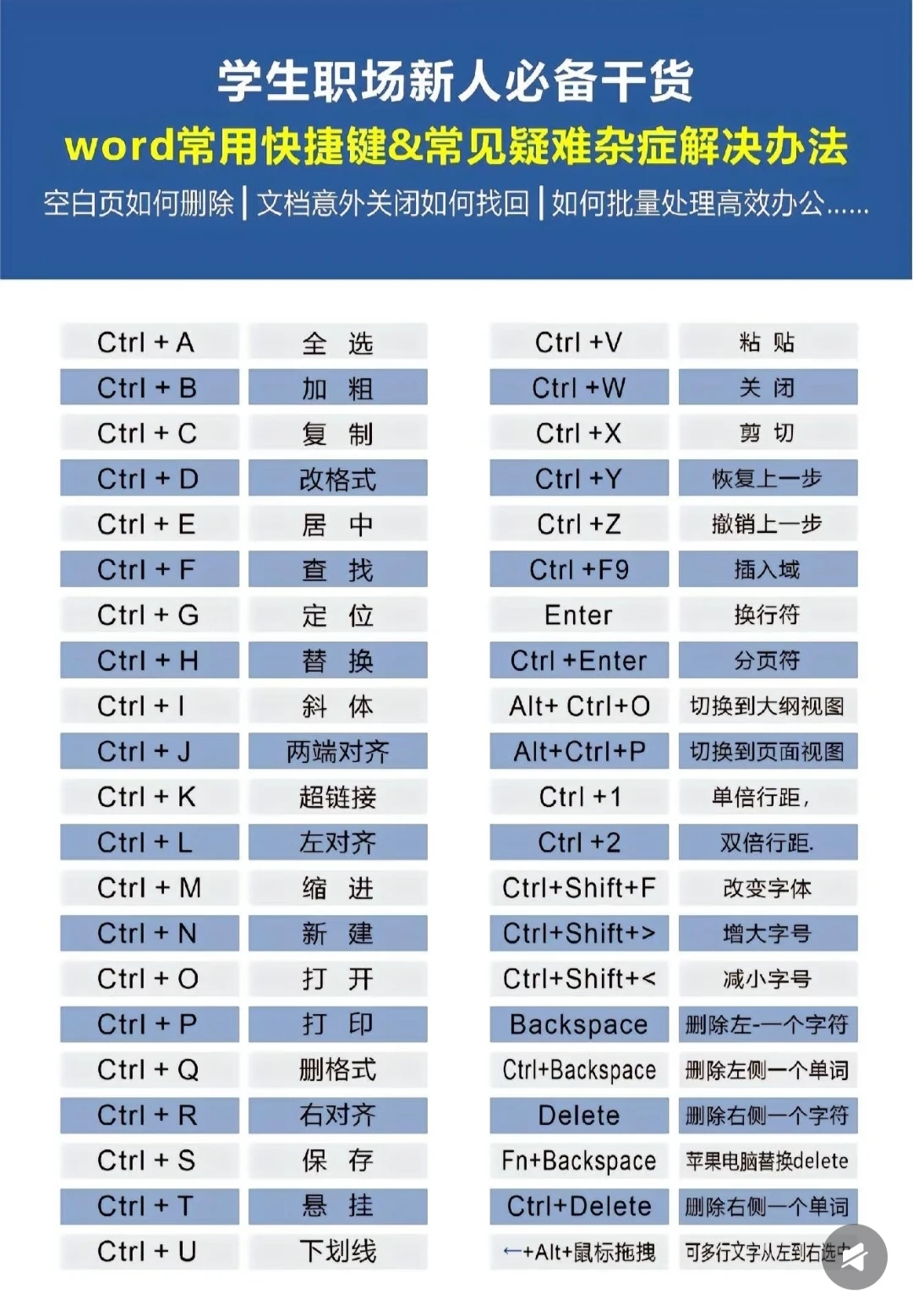 职场新人如何快速学习Word技巧！