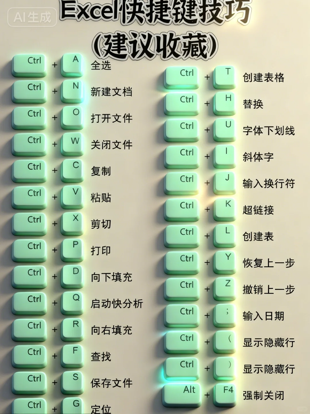 Excel快捷键大全