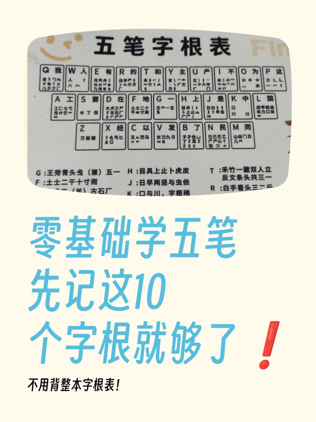 零基础先记这10个字根☺️