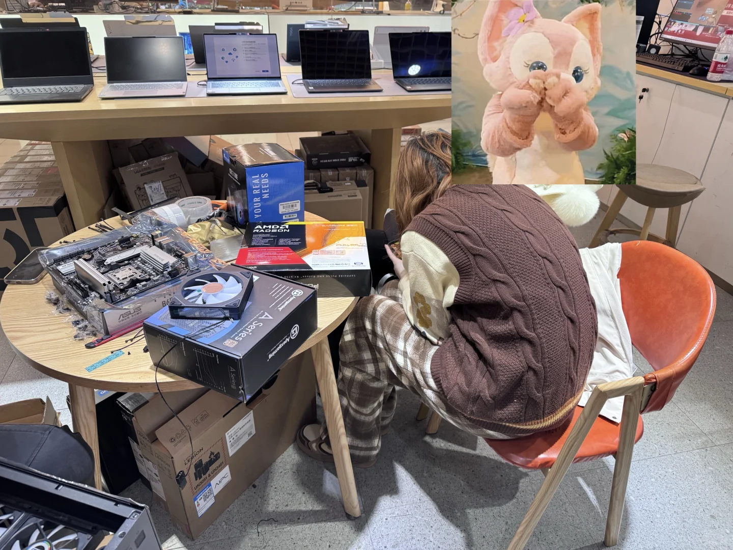 现场看着配组装机我才放心