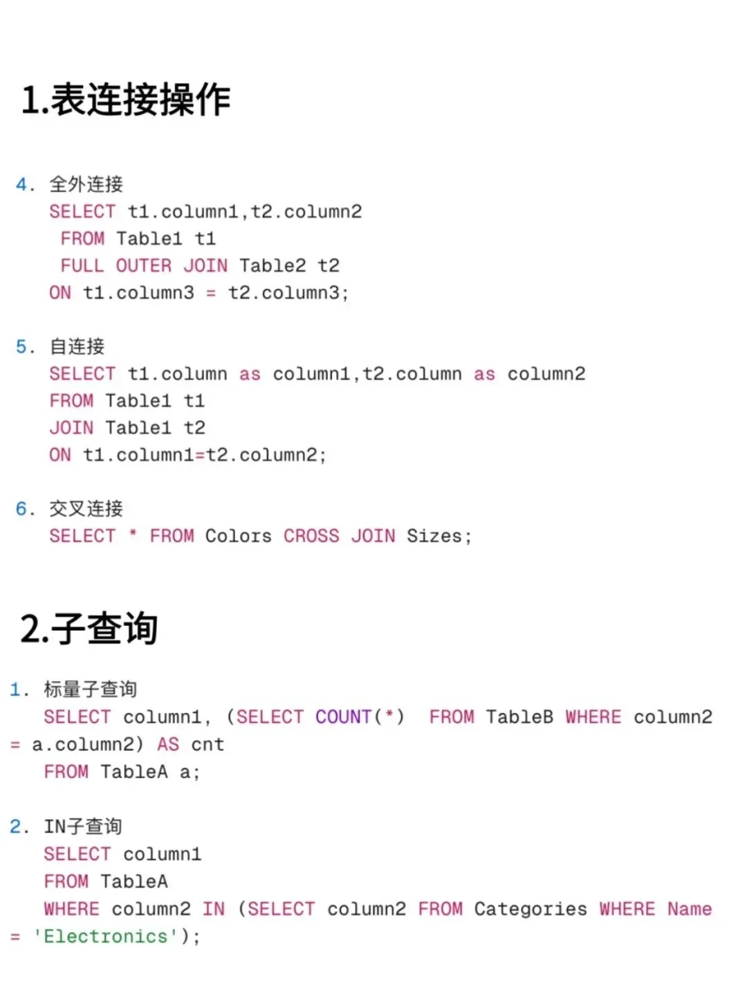 100条常用的SQL语句大全，赶紧收藏起来！！