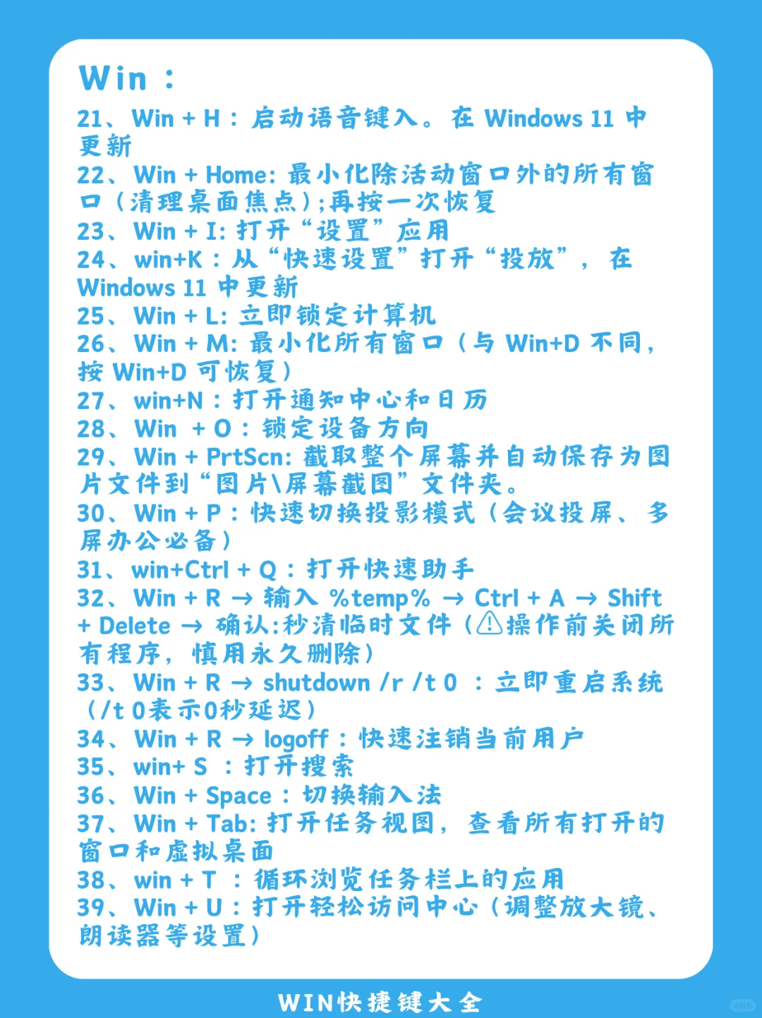 一篇就够了！windows快捷键大全！