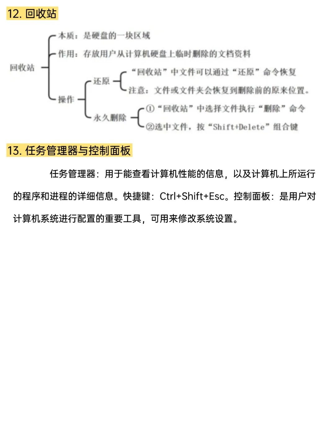专升本计算机基础Windows操作系统考点整理