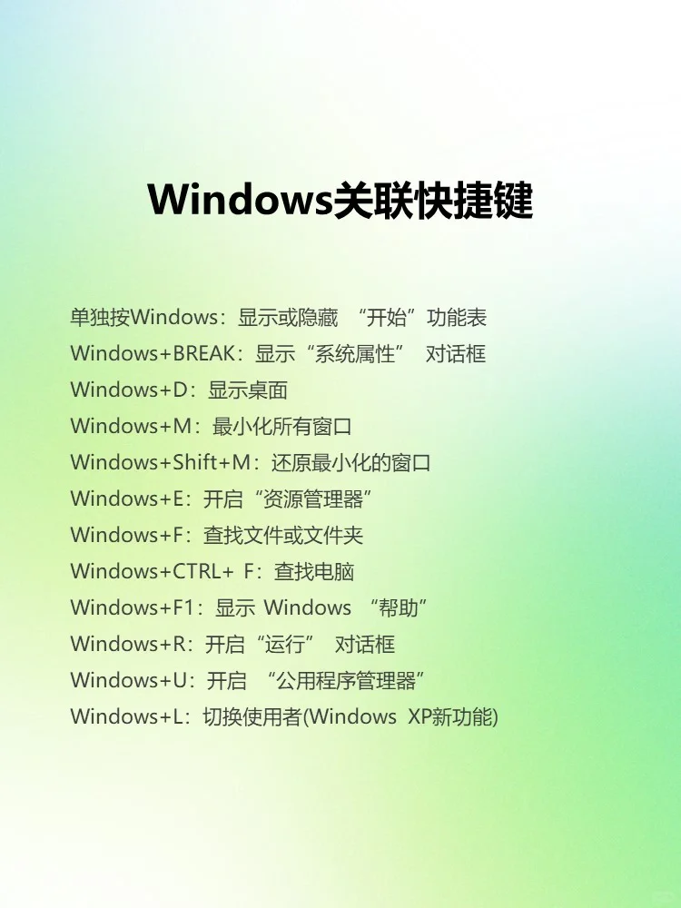 windows相关的快捷键总结